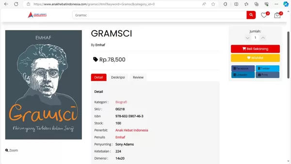 Antonio Gramsci Biography and Thought Book